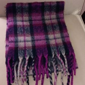 Steve Madden purple plaid blanket scarf NWOT